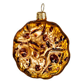 Chocolate cookie, 2 in, Christmas tree ornament, blown glass