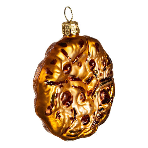 Chocolate cookie, 2 in, Christmas tree ornament, blown glass 4