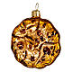 Chocolate cookie, 2 in, Christmas tree ornament, blown glass s1