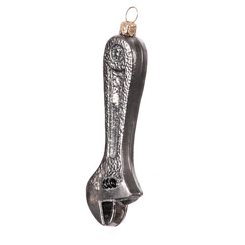 Llave inglesa vidrio soplado Árbol de Navidad decoración 10 cm 2