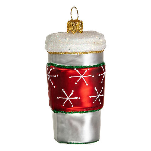 Kaffeebecher, Weihnachtsbaumschmuck aus mundgeblasenem Glas, 5 cm 5