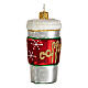 Coffee cup blown glass Christmas tree ornament 5 cm  s4