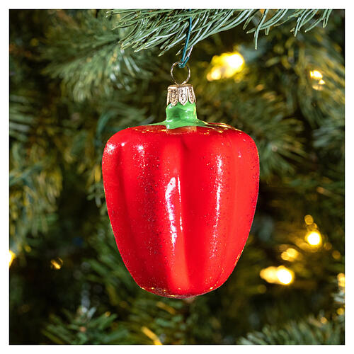 Peperone decoro vetro soffiato Albero di Natale 10 cm 2