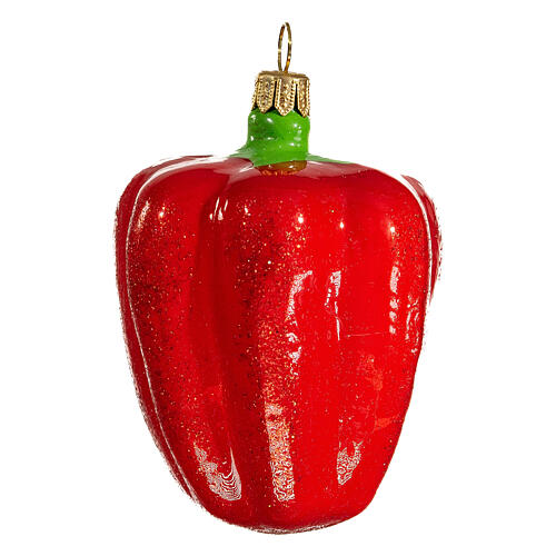 Peperone decoro vetro soffiato Albero di Natale 10 cm 3