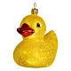 Glittery rubber duck, 4 in, Christmas tree ornament, blown glass s3