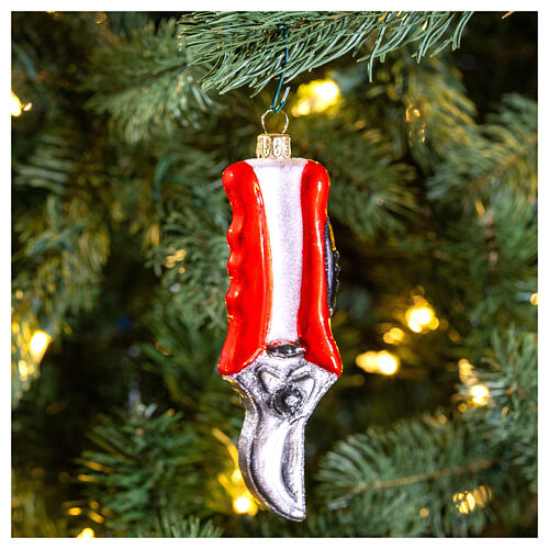 Blown glass pliers Christmas tree ornament 10 cm 2