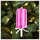 Strawberry popsicle blown glass Christmas ornament 15 cm s2
