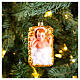 Baby Jesus in manger blown glass Christmas ornament 10 cm s2