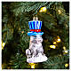 Coniglio con cilindro decoro 10 cm vetro soffiato Natale s2