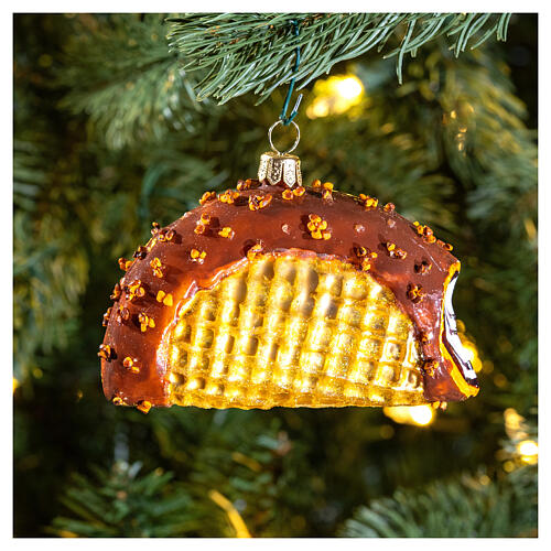 Choco Taco blown glass Christmas ornament 10 cm 2