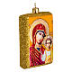 Mother of God icon, blown glass, 4 in, Christmas tree decoration s4