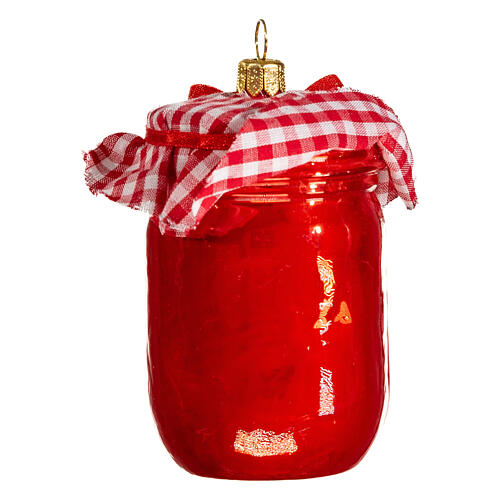 Jam jar, blown glass, 4 in, Christmas tree decoration 5