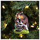 Beaver blown glass tree ornament 10 cm s2