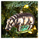Hippopotamus, blown glass, 4 in, Christmas tree decoration s2