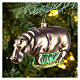 Hippopotamus blown glass Christmas ornament 10 cm s2