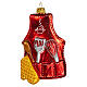 Kitchen apron blown glass ornament for Christmas tree 10 cm s1
