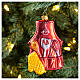 Kitchen apron blown glass ornament for Christmas tree 10 cm s2