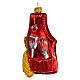 Kitchen apron blown glass ornament for Christmas tree 10 cm s3