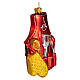 Kitchen apron blown glass ornament for Christmas tree 10 cm s4