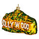 Hollywood sign, blown glass ornament for Christmas tree, 4 in s4
