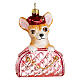 Chihuahua in a bag, blown glass ornament for Christmas tree, 4 in s1
