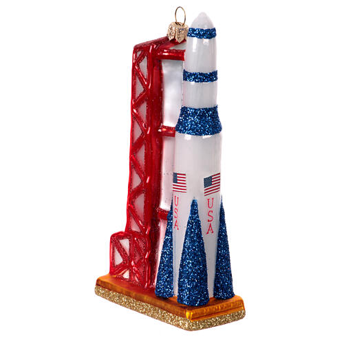 Razzo spaziale vetro soffiato 15 cm decoro Albero 2