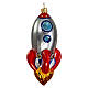 Rocket, blown glass ornament for Christmas tree, 4 in s5