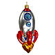 Blown glass rocket ornament 10 cm s1