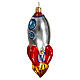 Blown glass rocket ornament 10 cm s3