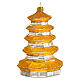 Pagoda blown glass Christmas tree ornament 10 cm s1