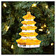 Pagoda blown glass Christmas tree ornament 10 cm s2