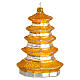 Pagoda blown glass Christmas tree ornament 10 cm s3