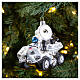 Spaceship blown glass Christmas tree ornament 10 cm s2