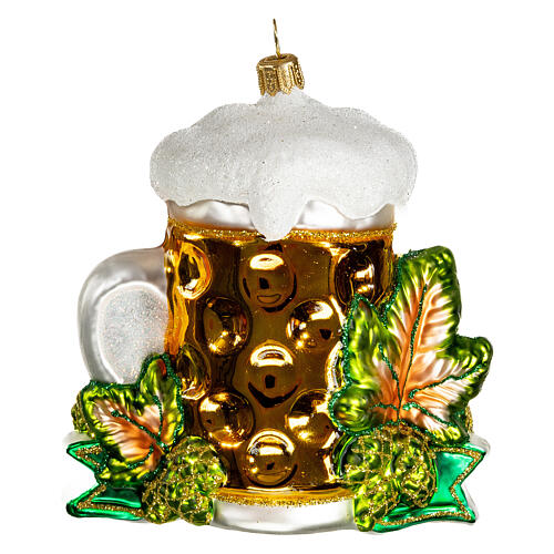 Bavarian symbols, blown glass ornament for Christmas tree, 4 in 5