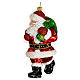 Santa with bag of gifts, blown glass ornament for Christmas tree, 4 in s4
