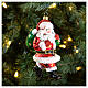 Santa Claus with sack of gifts blown glass ornament 10 cm s2