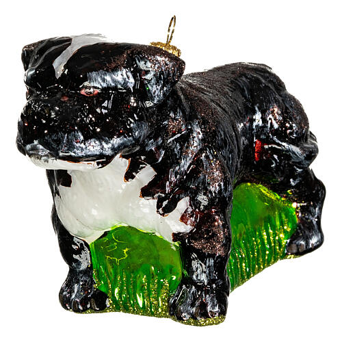 Bulldog verre soufflé ornement de Noël 10 cm 1