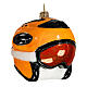 Ski helmet with goggles, blown glass ornament for Christmas tree, 4 in s4