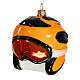 Casco de esquí con gafas vidrio soplado decoración 10 cm s3