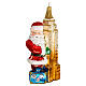 Santa with the Empire State Building, 6 in, blown glass Christmas ornament s1