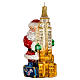 Santa with the Empire State Building, 6 in, blown glass Christmas ornament s3