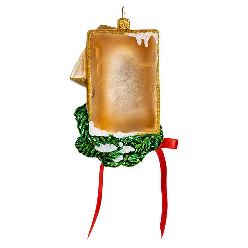Kalender-Blatt, 25 Dezember, Weihnachtsbaumschmuck aus mundgeblasenem Glas, 10 cm 5