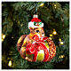 Squirrel with acorn, 4 in, blown glass Christmas ornament s2