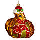 Squirrel with acorn, 4 in, blown glass Christmas ornament s4