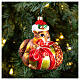 Squirrel with acorn Christmas tree decoration 10 cm blown glass s2