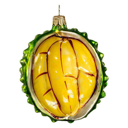 Durian, 4 in, blown glass Christmas ornament 1