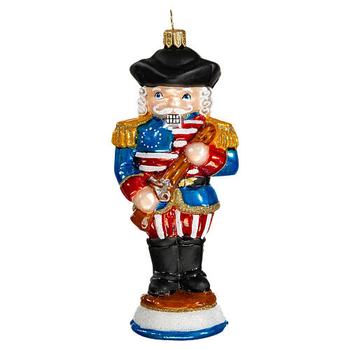 American nutcracker, 4 in, blown glass Christmas ornament 1