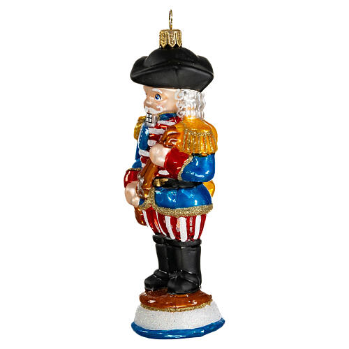 American nutcracker, 4 in, blown glass Christmas ornament 3