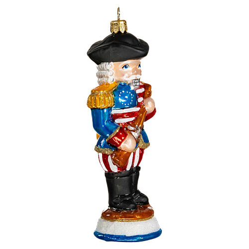 American nutcracker, 4 in, blown glass Christmas ornament 4