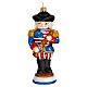 American nutcracker, 4 in, blown glass Christmas ornament s1